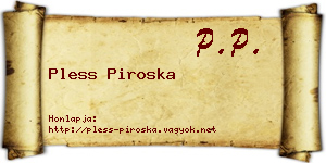 Pless Piroska névjegykártya