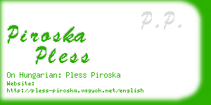 piroska pless business card